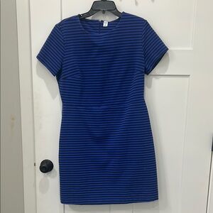 Old Navy Blue Ribbed Sheath Dress Short Sleeve Crew Neck
